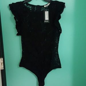 Nasty gal frill sleeve lace bodysuit